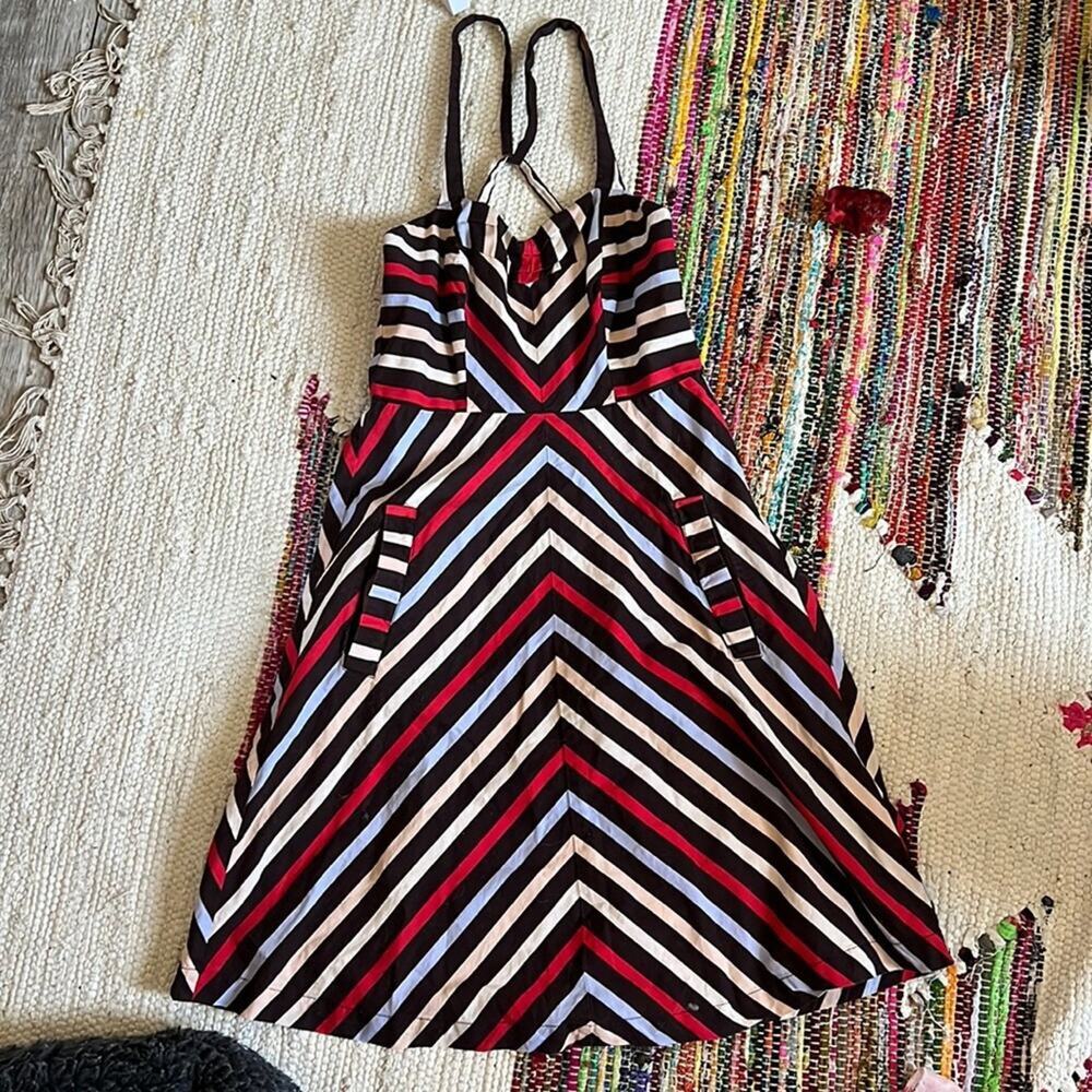 Striped‎ Sundress With Pockets - XS